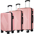 3-Piece Rose Gold Hard Shell Luggage Set – 20”/24”/28” Suitcases