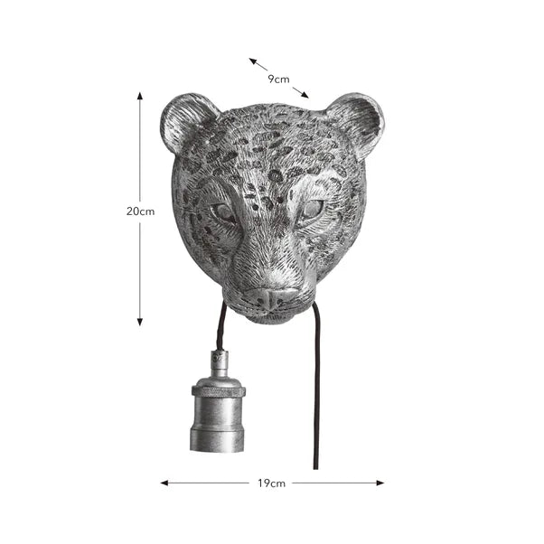 Kindra Leopard Exposed Bulb Plug In Wall Light