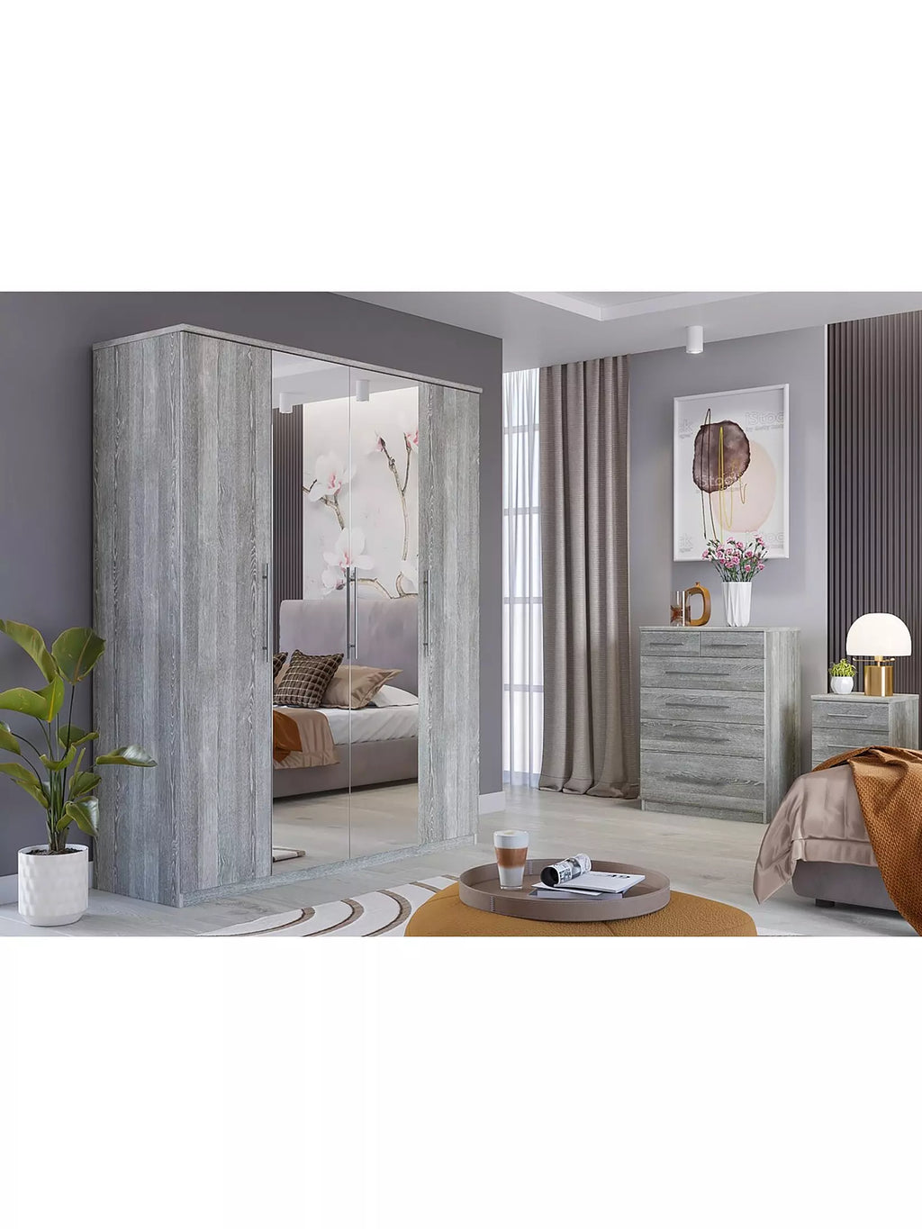 Home Essentials - Prague Graduated Bedside Cabinet - FSC® Certified