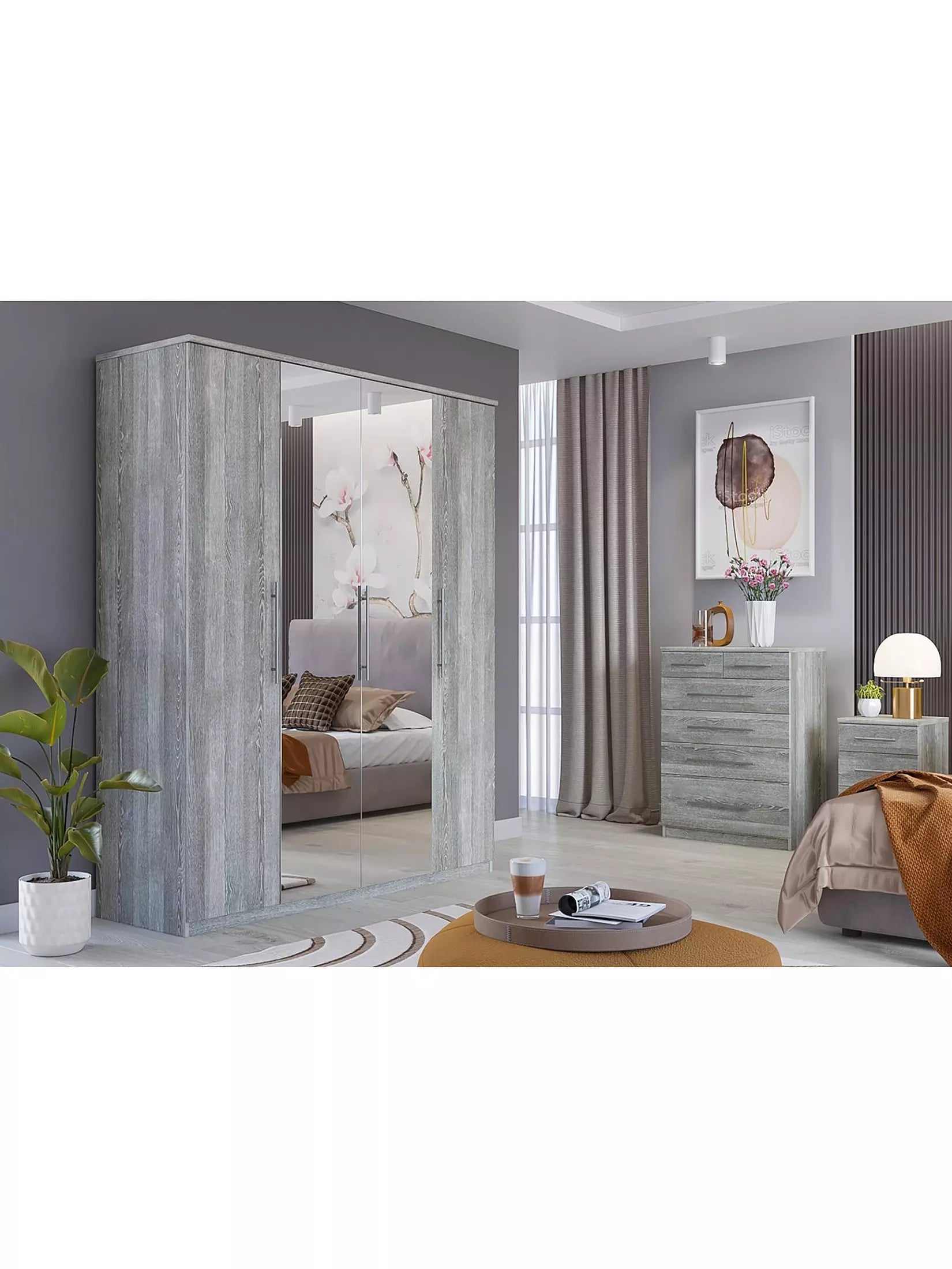 Home Essentials - Prague Graduated Bedside Cabinet - FSC® Certified