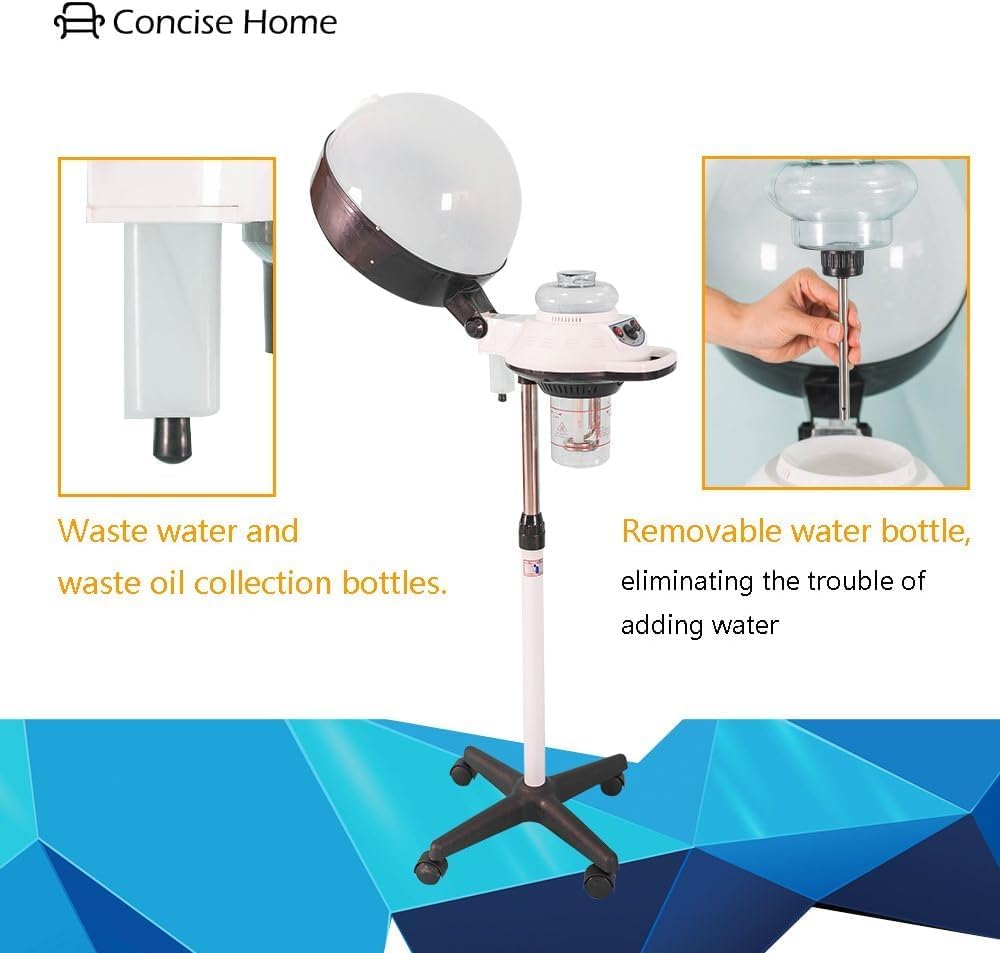 Salon Home Professional Hair Steamer and Conditioning Machine with Rolling Floor Stand
