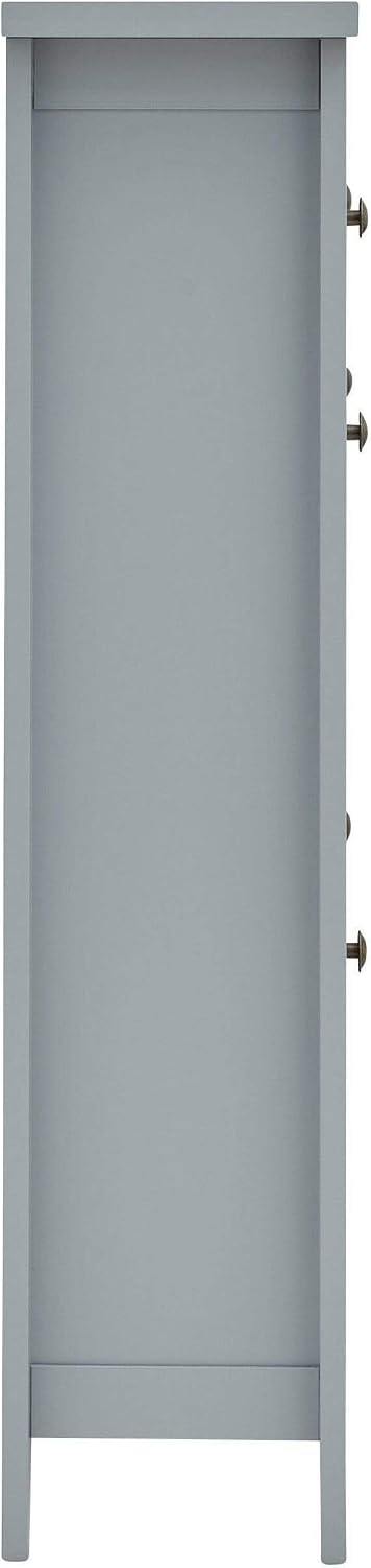 GFW Deluxe Two Tier Shoe Cabinet, Slim Storage Unit for up to 12 Pairs of Shoes, Stylish Hallway Organiser, Modern Design for Entryway, Living Room or Hallway Grey