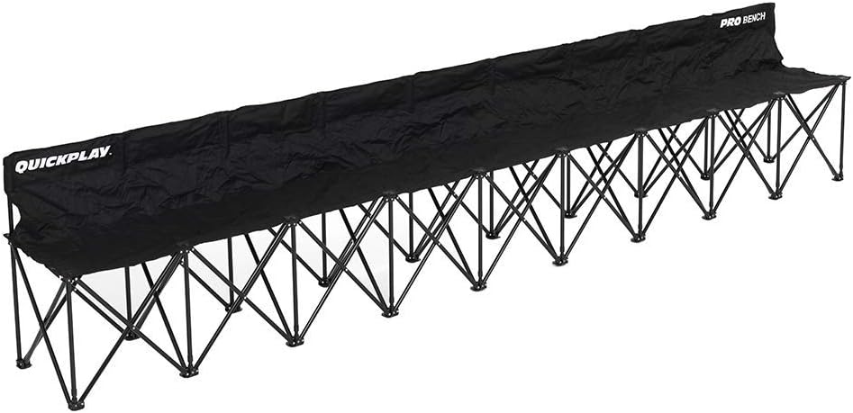 QUICKPLAY PRO Portable Folding Bench Range – 2, 4, 6, 9 Seats & 6-Seat Shelter | Quick Easy Setup, Heavy-Duty, Foldable Sports Bench with Carry Bag  Weatherproof 6 Seats