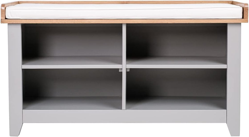 Charnwood Hallway Bench with Open Shoe Tidy Free Standing Grey 20kg