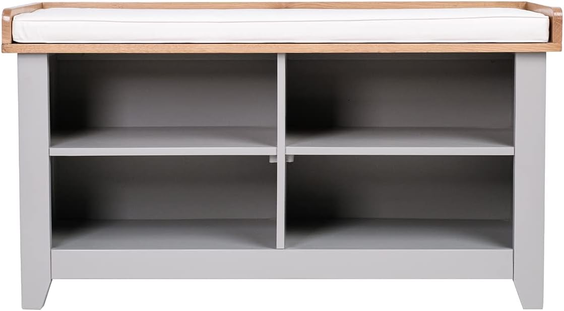 Charnwood Hallway Bench with Open Shoe Tidy Free Standing Grey 20kg