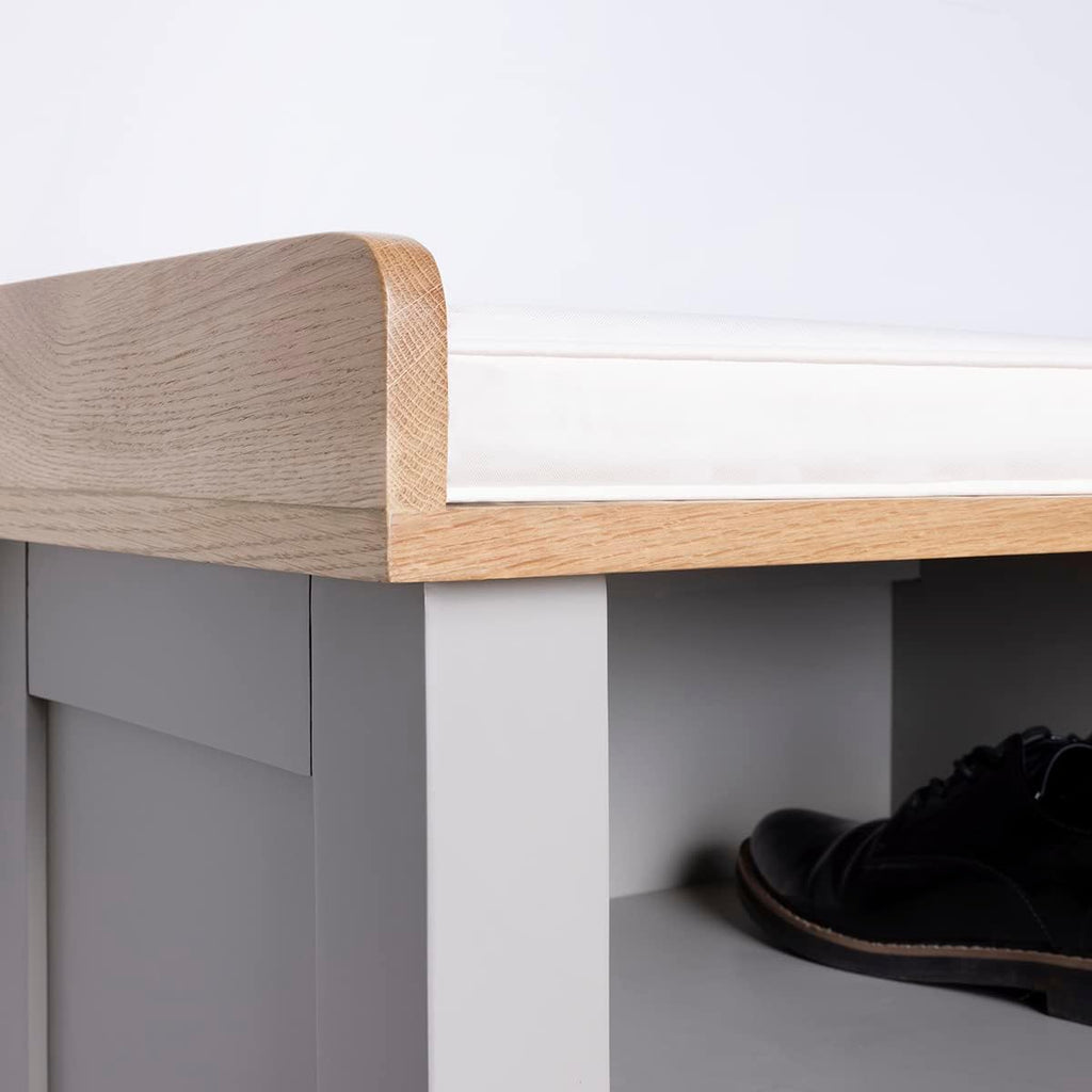 Charnwood Hallway Bench with Open Shoe Tidy Free Standing Grey 20kg