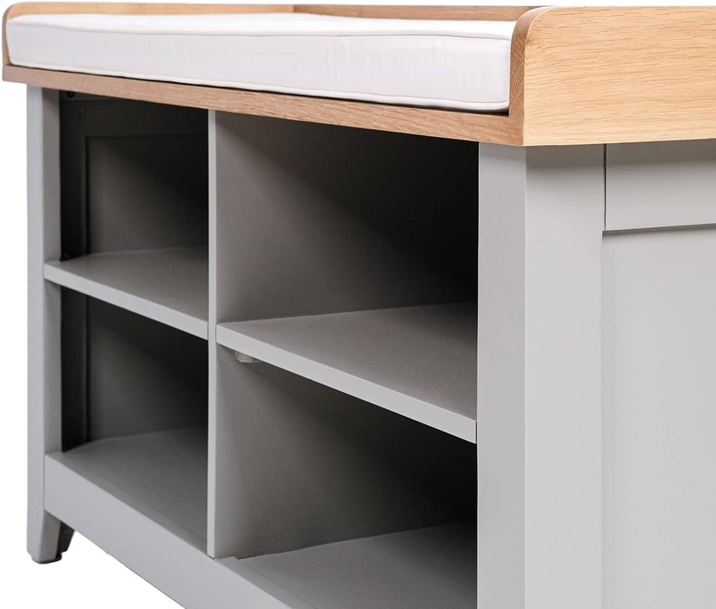 Charnwood Hallway Bench with Open Shoe Tidy Free Standing Grey 20kg
