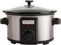 CHARLES BENTLEY 3.5L Capacity, Slow Cooker, Black, Removable Ceramic Bowl, Small, Stainless Steel, Tempered Glass Lid, Serves 2-3 People, 180W, 2 Heat Settings, Keep Warm Function (34x25.2x22.1cm)