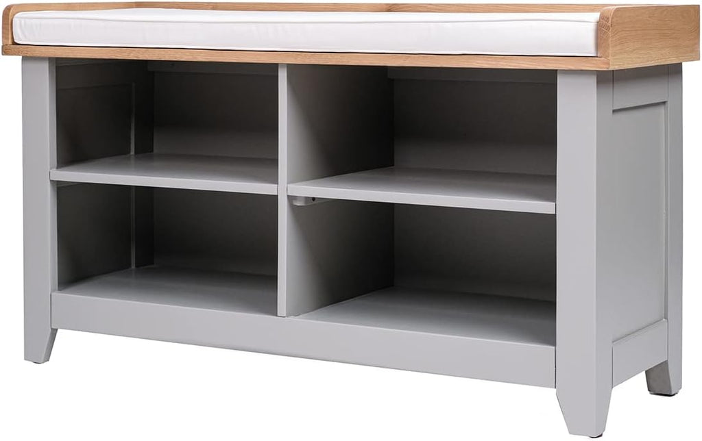 Charnwood Hallway Bench with Open Shoe Tidy Free Standing Grey 20kg