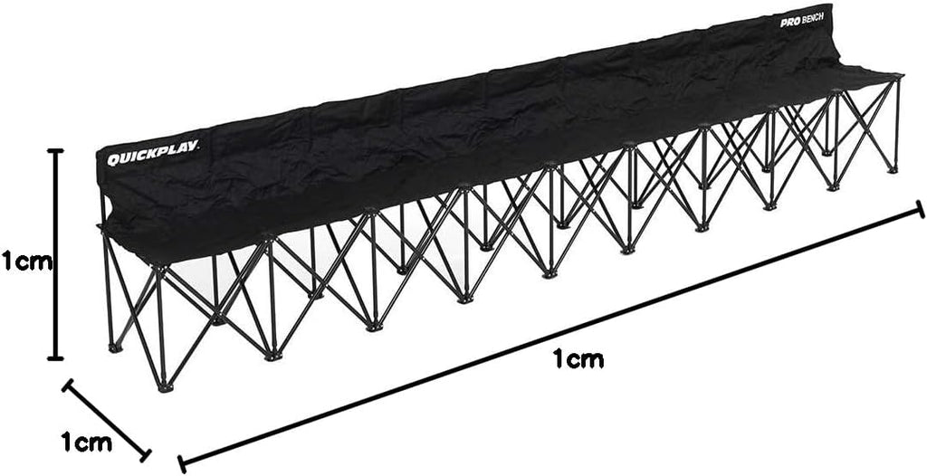 QUICKPLAY PRO Portable Folding Bench Range – 2, 4, 6, 9 Seats & 6-Seat Shelter | Quick Easy Setup, Heavy-Duty, Foldable Sports Bench with Carry Bag  Weatherproof 6 Seats