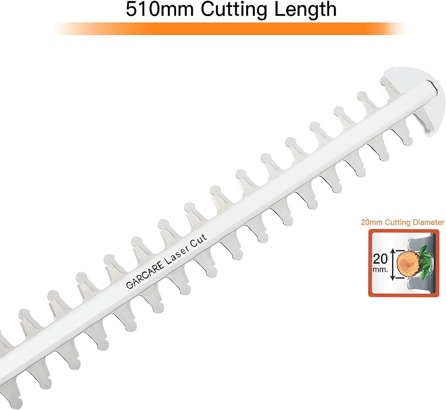 GARCARE 2-in-1 Electric Hedge Trimmer & Pole Pruner 4.8A 20" Laser Blade