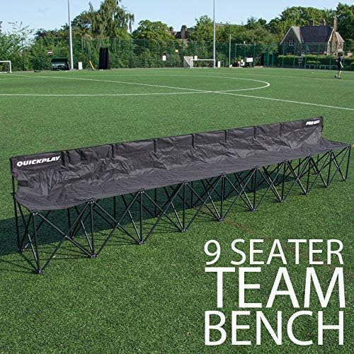 QUICKPLAY PRO Portable Folding Bench Range – 2, 4, 6, 9 Seats & 6-Seat Shelter | Quick Easy Setup, Heavy-Duty, Foldable Sports Bench with Carry Bag  Weatherproof 6 Seats