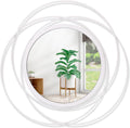 Wall Mirror Modern Metal Frame Arts Circle Mirror for Wall Decorative Home Living Room Balcony Bedroom Bathroom Hallway Farmhouse Entryway White 20"