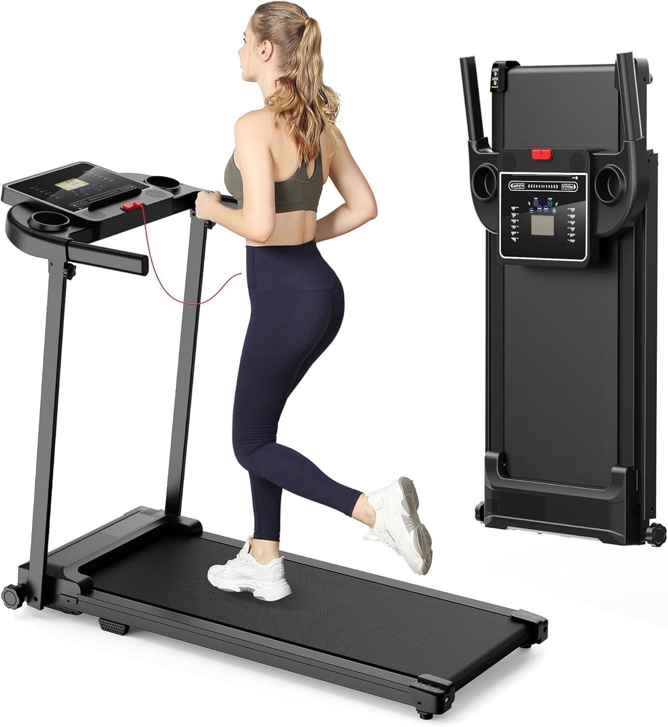 Treadmill Walking Pad Running Machine - Treadmills for Home Compact Indoor Flat 10Km/h Electric Machines