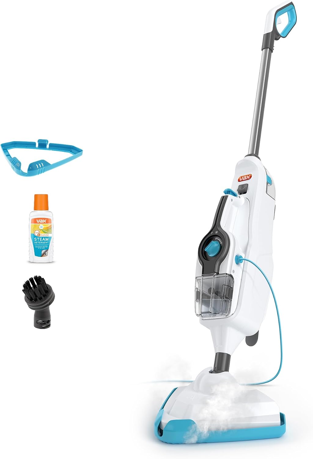 Vax Steam Fresh Combi Classic Steam Cleaner, Portable Handheld and Floor Steam Mop, Detergent and 10 Accessories for the Oven, Bathroom and Home, Easy to Carry, 1600W, 3.7kg, White & Blue, S86-SF-CC