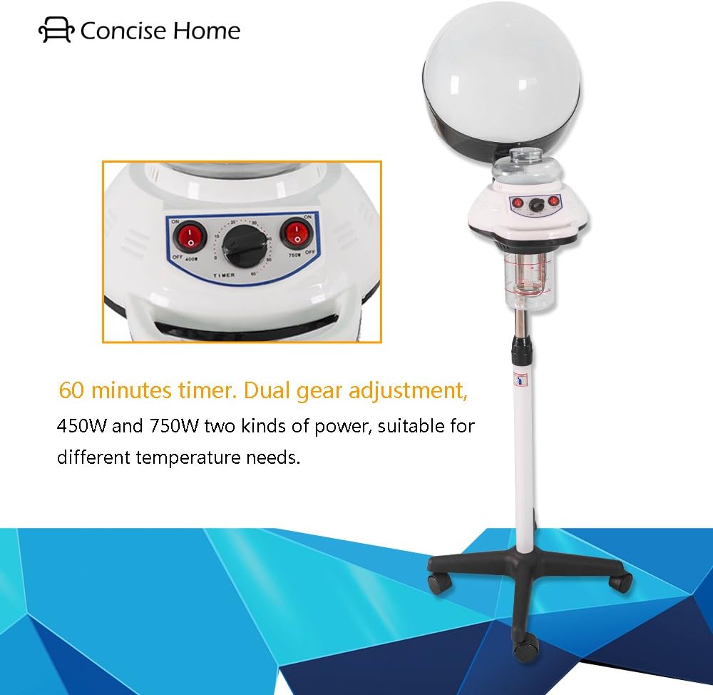Salon Home Professional Hair Steamer and Conditioning Machine with Rolling Floor Stand