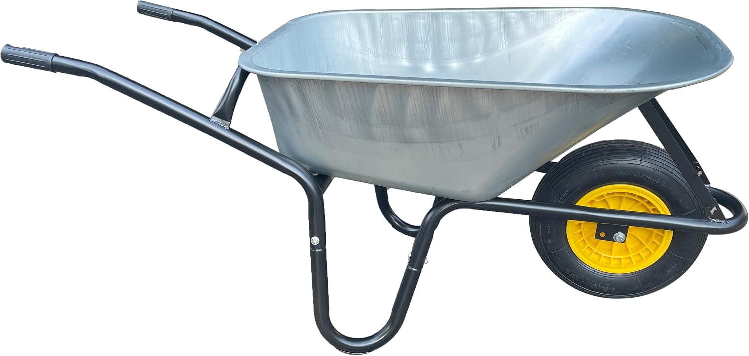Neo 120L Large Heavy Duty Solid Wheelbarrow Wheel Barrow Garden Trolley Tyre