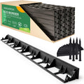 Flexible Lawn Edging 24 m - Invisible Plastic Garden Edge with 100 Securing Pegs - Easy to Use, Weather Resistant - Grass, Flowerbed & Path Border Edging, Height 55 mm, Black