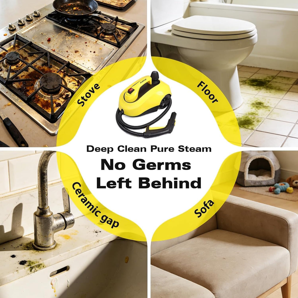 Steam Cleaner, Steamer for Cleaning with 26 Accessories, Steam Cleaner for Home with 5M Extra-Long Power Cord for Home Floor Cleaning, Tile Detailing, Grout, Upholstery