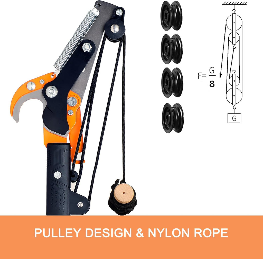 GARCARE Telescopic Tree Pruner & Lopper 2 in 1, Pole Saws for Tree Trimming | 35mm Cutting Capacity, 1.4-2.1m Extension Pole, Lightweight Long Reach Saw for Branches, Carbon Steel Blade