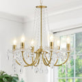 Crystal Chandelier,K9 Crystal Pendant Lighting for Living Room Golden Ceiling Fixture for Wedding,Kitchen,Dining,Foyer,H 18.5" x W 21.3"