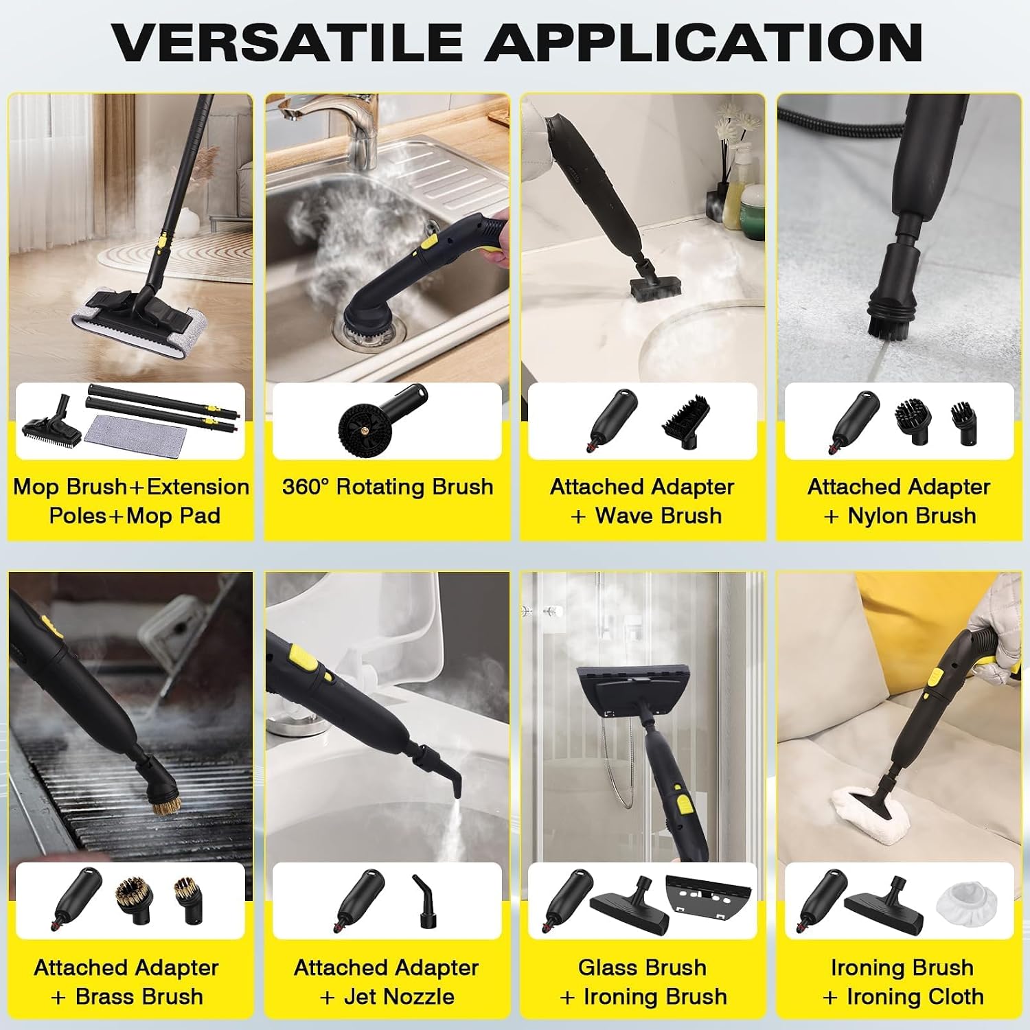 Steam Cleaner, Steamer for Cleaning with 26 Accessories, Steam Cleaner for Home with 5M Extra-Long Power Cord for Home Floor Cleaning, Tile Detailing, Grout, Upholstery
