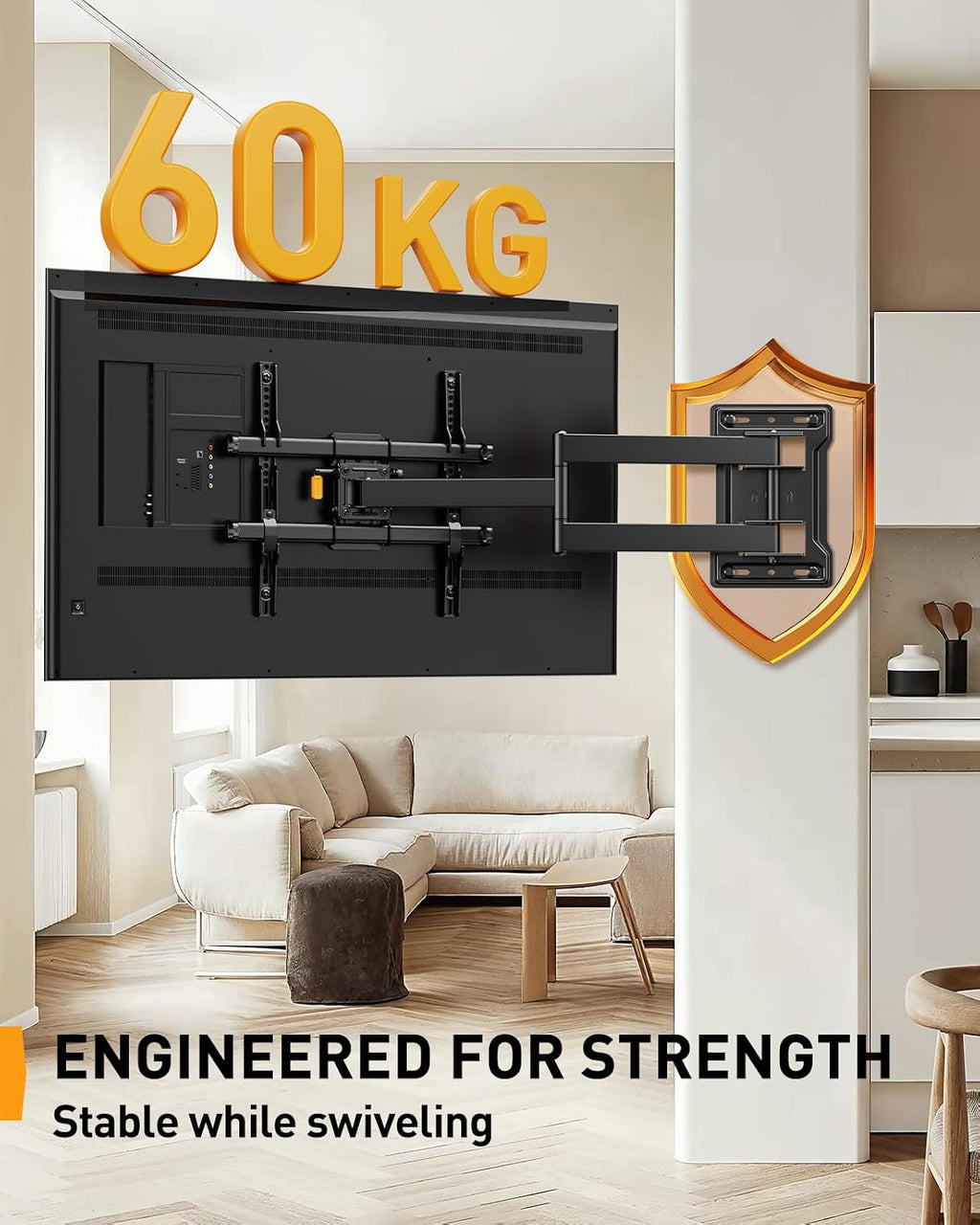 Perlegear Long Reach 700mm Full Motion TV Wall Bracket for 32–65 inch TVs