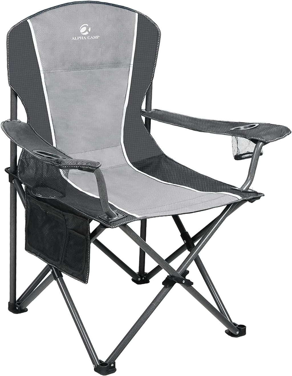ALPHA CAMP Camping Chairs for Adults Folding Camping Chair with Cup Holder & Side Pocket