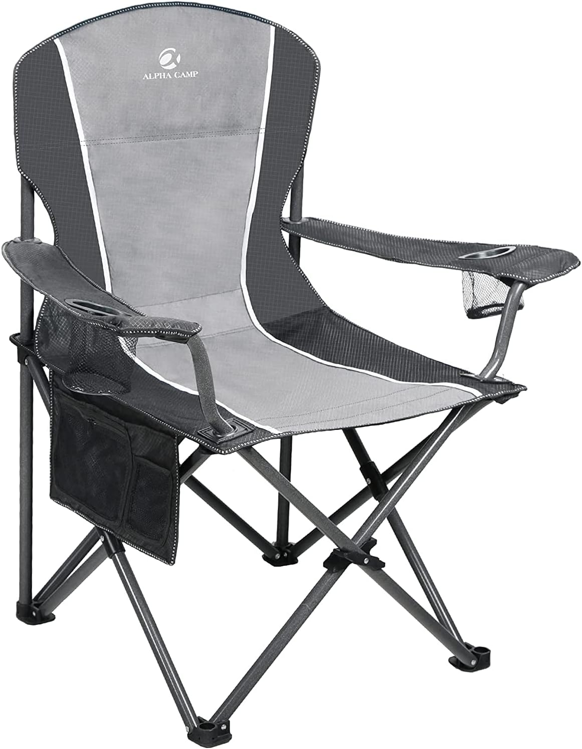 ALPHA CAMP Camping Chairs for Adults Folding Camping Chair with Cup Holder & Side Pocket