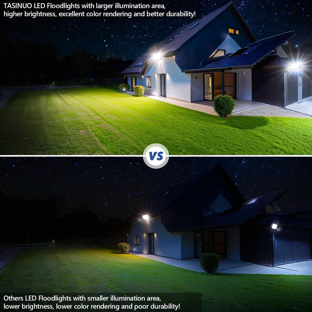 00W LED Floodlight Outdoor 2 Pack, 10000LM Outdoor Security Lights, IP67 Waterproof LED Spot Lights 7000K Daylight LED Flood Lights for Garden Yard Garages Warehouse Patio Billboard