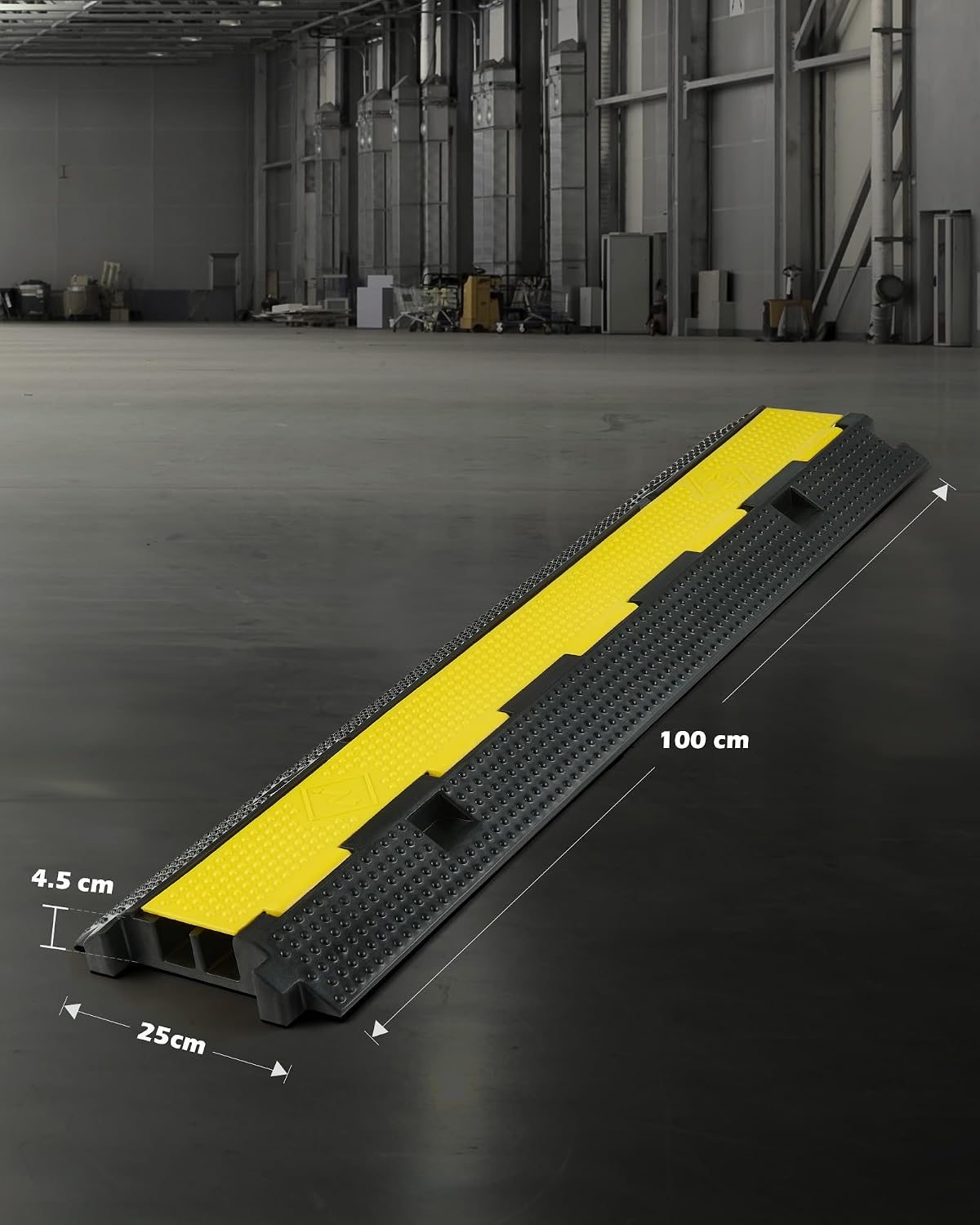 CREWORKS Floor Cable Protector Ramp 3 Pack Heavy Duty 2 Channel Cable Cover