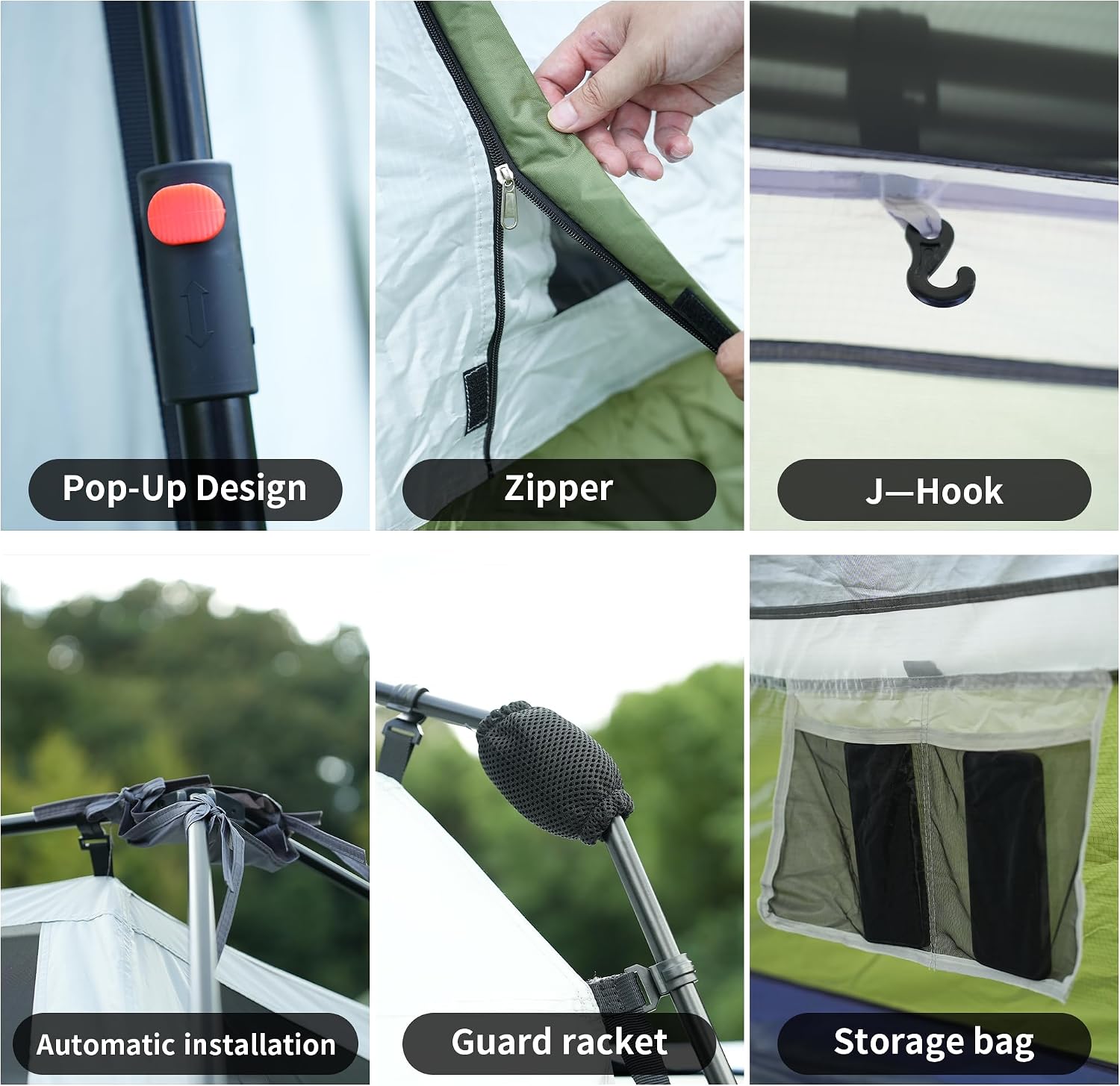 TENPLAY Pop Up Cabin 4 Person Tent, Instant 3 Min Setup, Family Camping Shelter with Rainfly, 210D Oxford Waterproof PU3000mm, 4-Season Portable with Carry Bag, for Travel,Picnic,Party, Outdoor