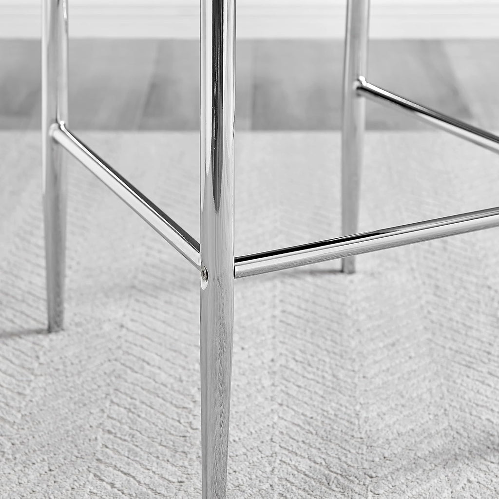 2X MILAN BLACK FAUX LEATHER COUNTER STOOLS BLACK