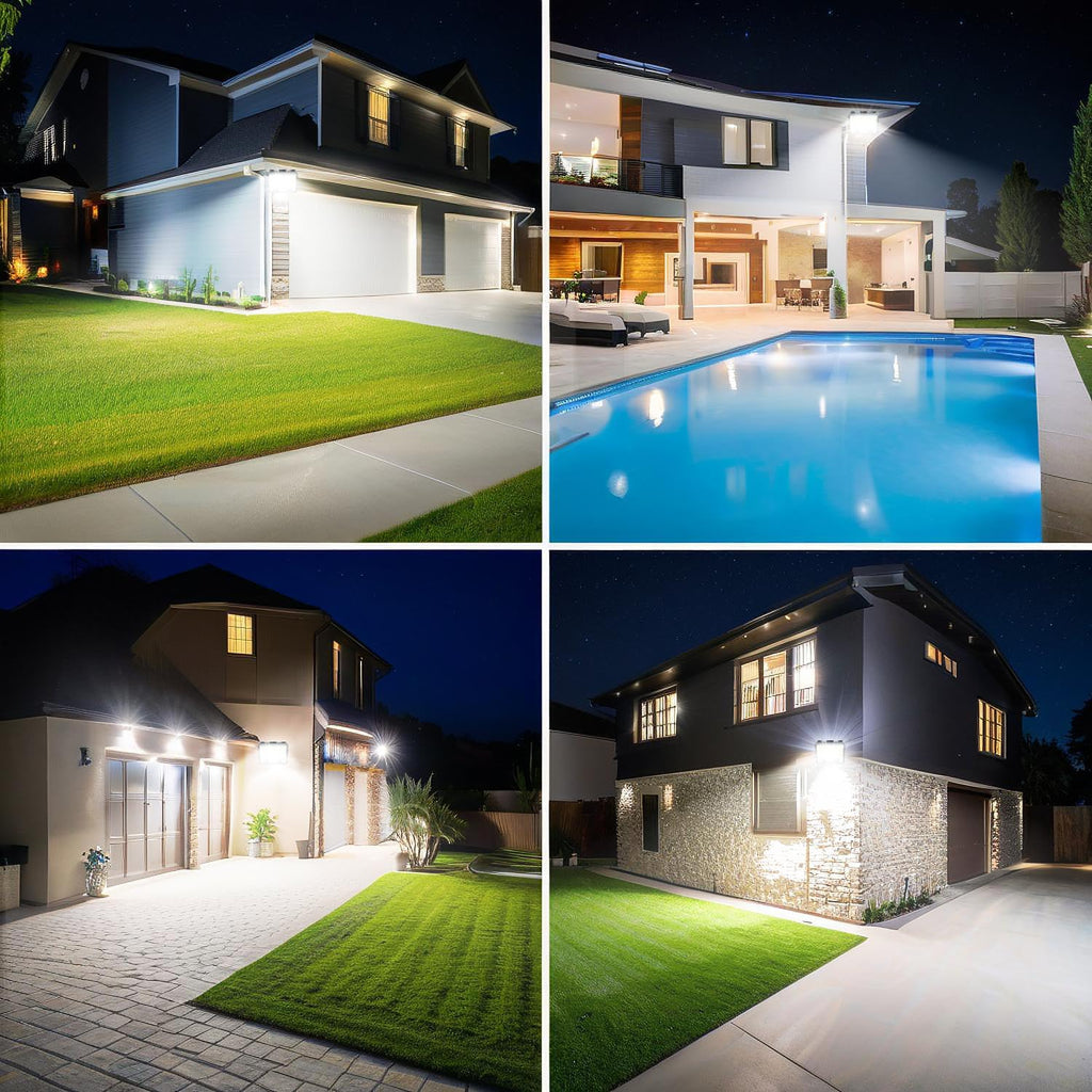 00W LED Floodlight Outdoor 2 Pack, 10000LM Outdoor Security Lights, IP67 Waterproof LED Spot Lights 7000K Daylight LED Flood Lights for Garden Yard Garages Warehouse Patio Billboard