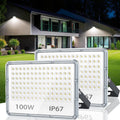 00W LED Floodlight Outdoor 2 Pack, 10000LM Outdoor Security Lights, IP67 Waterproof LED Spot Lights 7000K Daylight LED Flood Lights for Garden Yard Garages Warehouse Patio Billboard