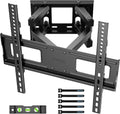 BONTEC TV Wall Bracket for 23-70 Inch TVs, Full Motion Wall Mount, 45 kg | Max VESA 400x400 mm, double arm design, swivel tilt extension to 380 mm, LED LCD OLED screens, spirit level included
