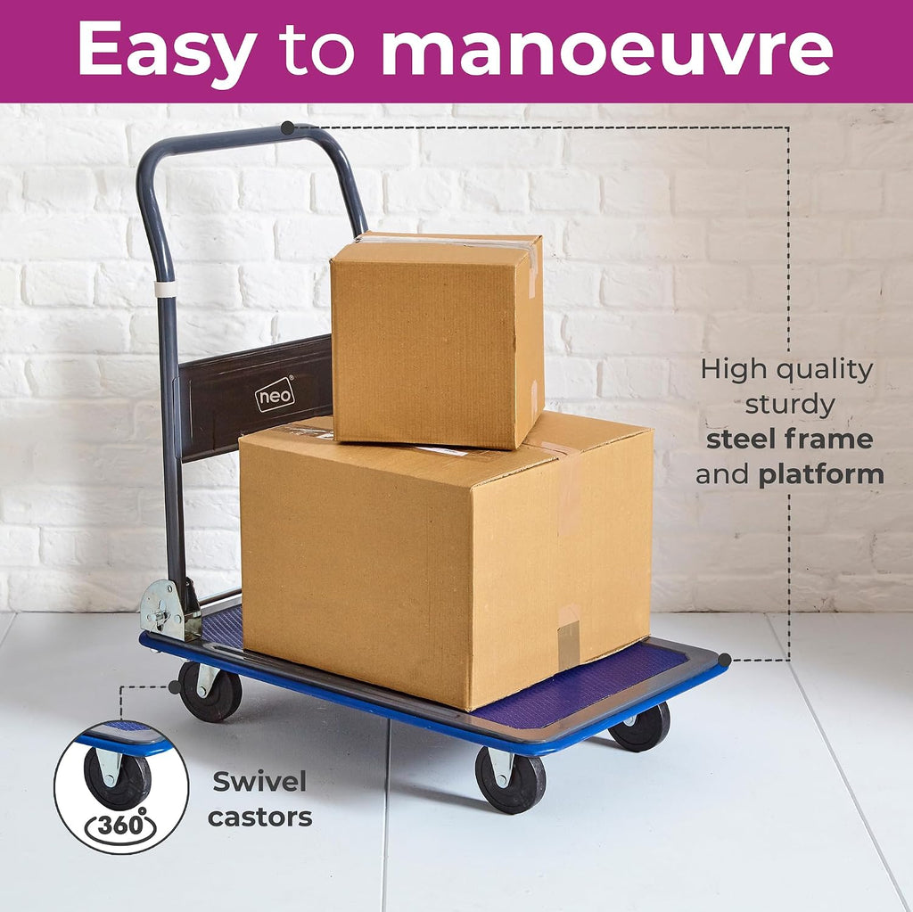 Heavy Duty Aluminium Folding Sack Trolley Hand Truck Barrow Transport Wheels Extendable Handle (150 kg)