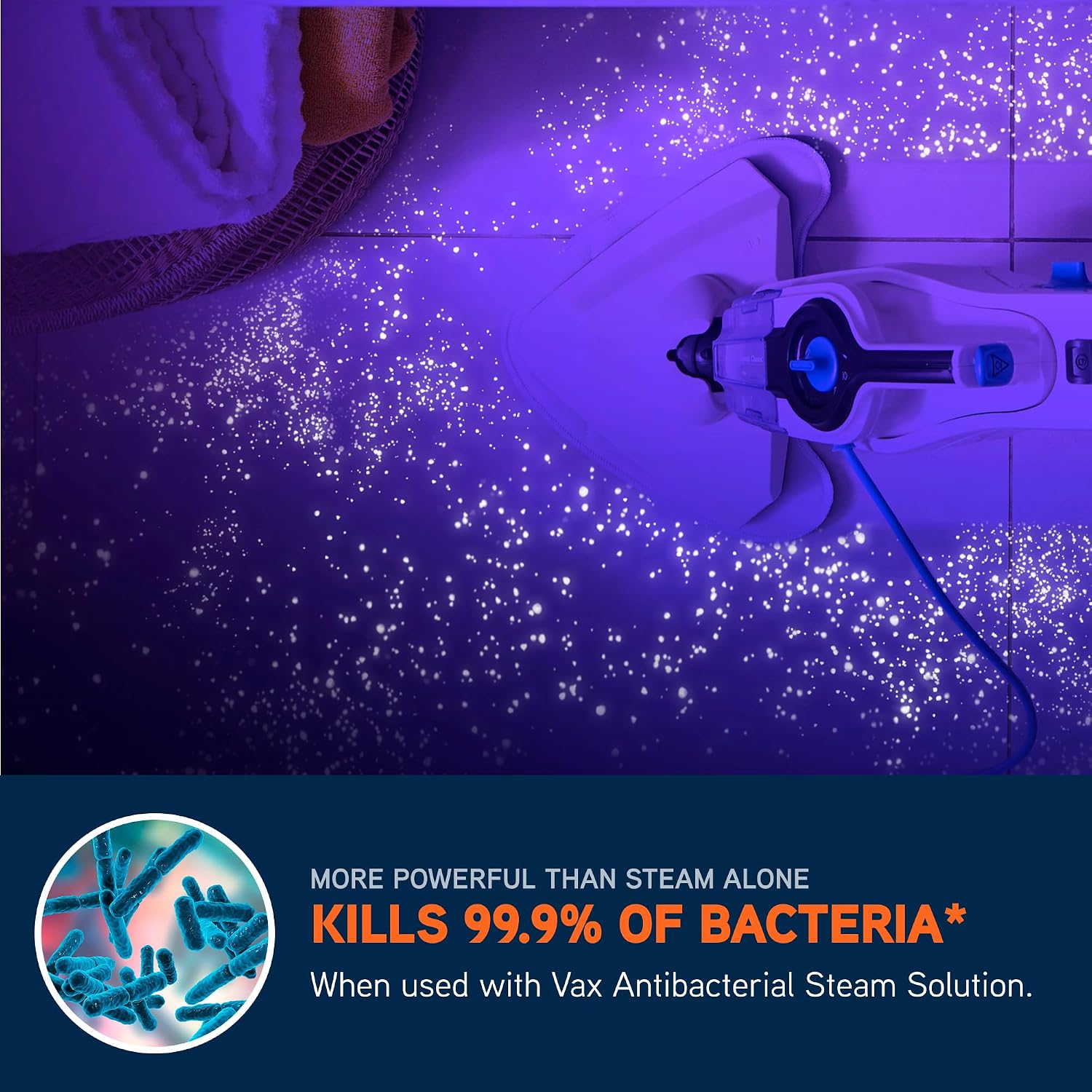 Vax Steam Fresh Combi Classic Steam Cleaner, Portable Handheld and Floor Steam Mop, Detergent and 10 Accessories for the Oven, Bathroom and Home, Easy to Carry, 1600W, 3.7kg, White & Blue, S86-SF-CC