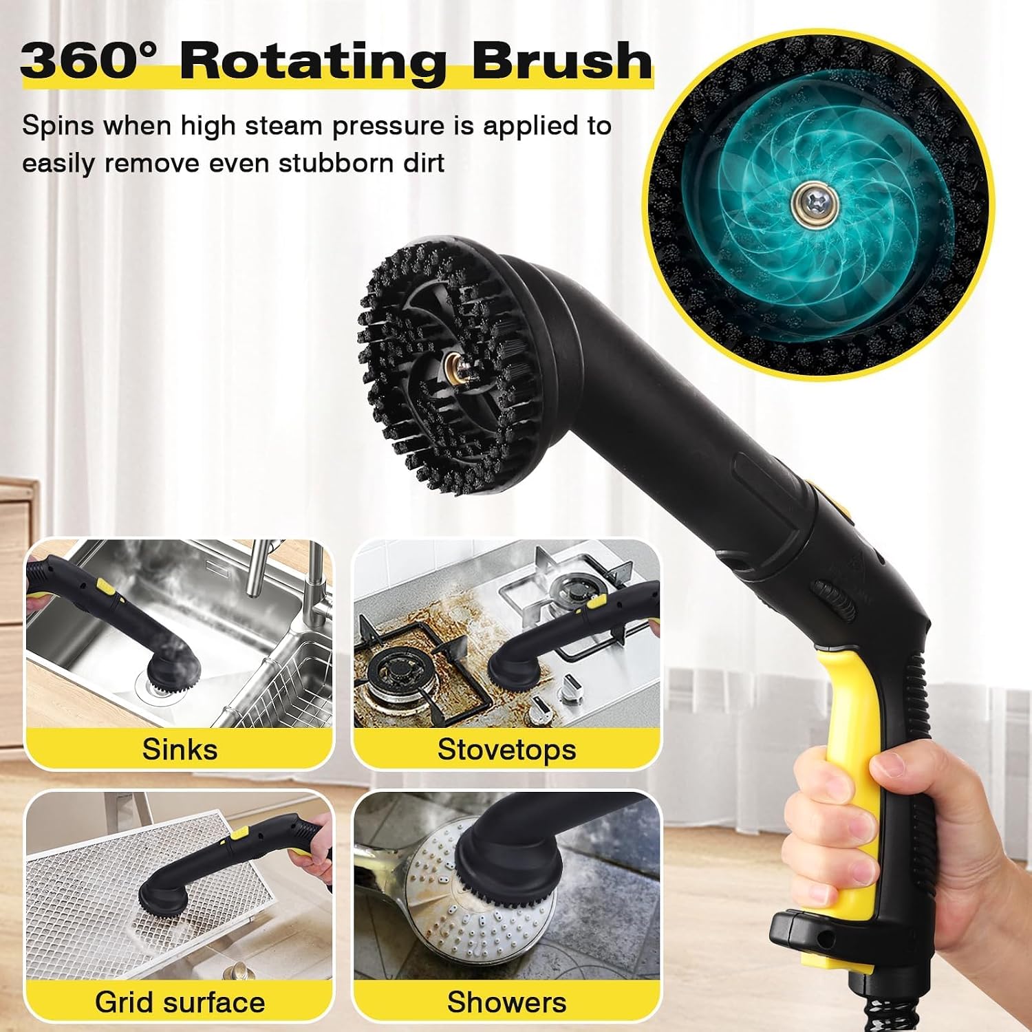 Steam Cleaner, Steamer for Cleaning with 26 Accessories, Steam Cleaner for Home with 5M Extra-Long Power Cord for Home Floor Cleaning, Tile Detailing, Grout, Upholstery