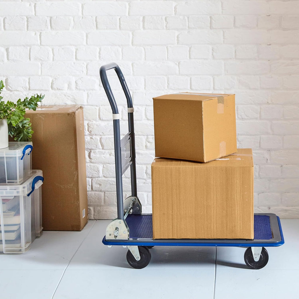 Heavy Duty Aluminium Folding Sack Trolley Hand Truck Barrow Transport Wheels Extendable Handle (150 kg)