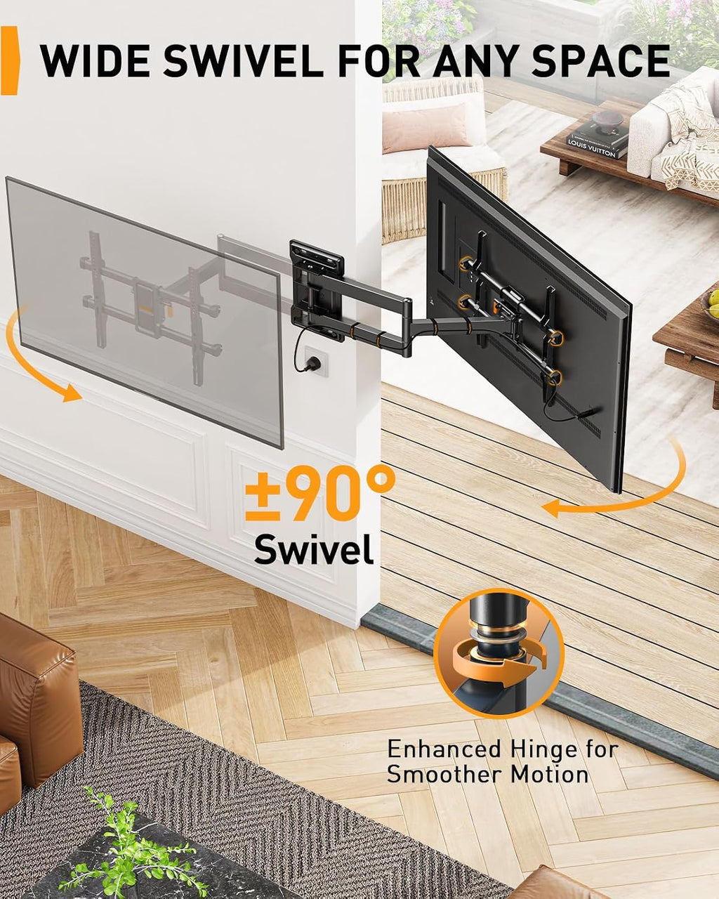 Perlegear Long Reach 700mm Full Motion TV Wall Bracket for 32–65 inch TVs