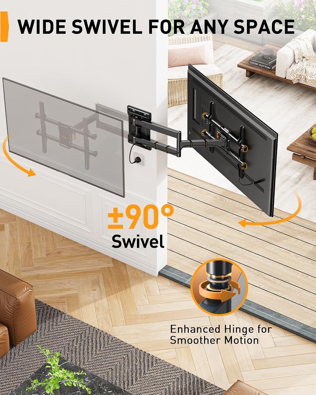 Perlegear Long Reach 700mm Full Motion TV Wall Bracket for 32–65 inch TVs