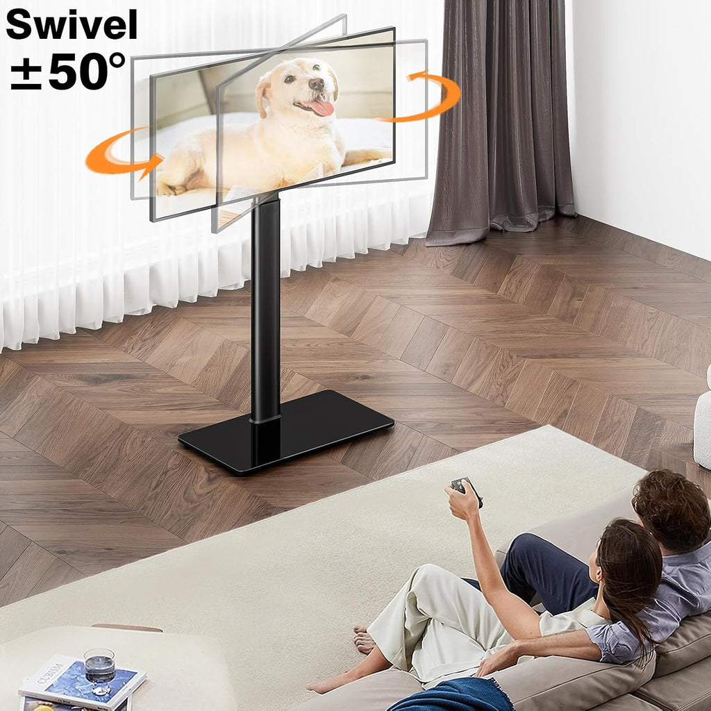 Universal Floor TV Stand with Swivel Mount for 19 to 43 inch LED LCD TV, Black HT1001BP