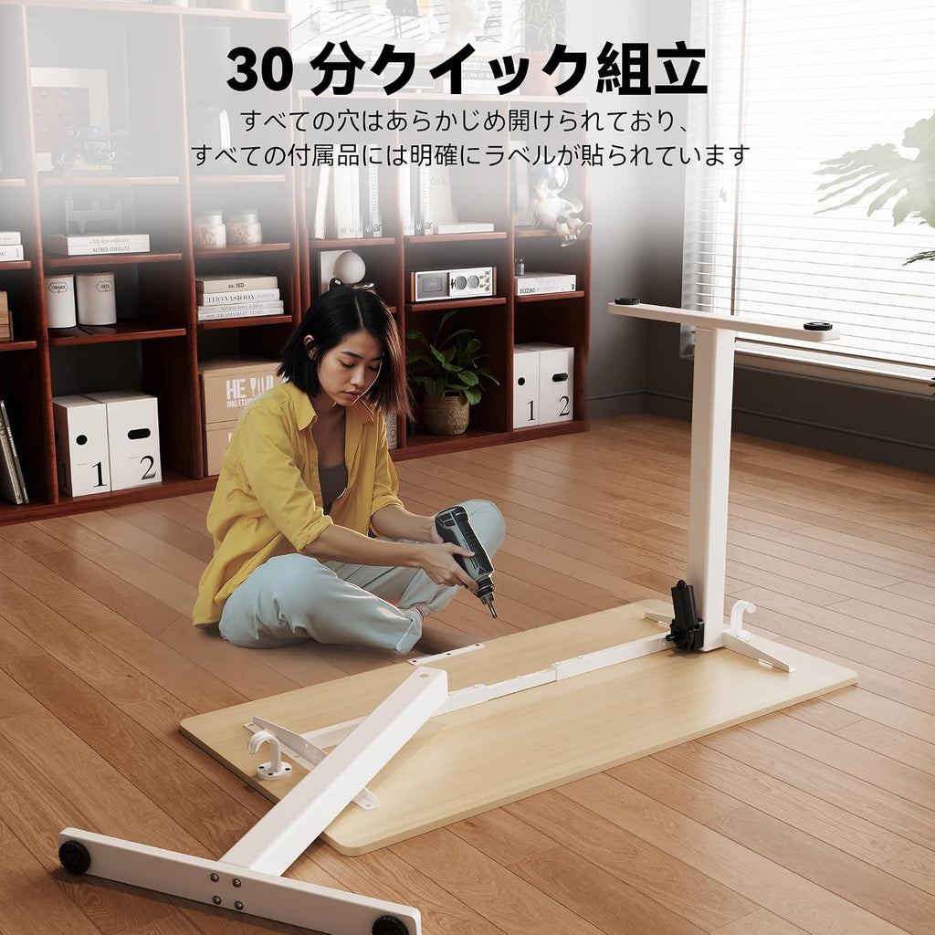48 x 24 Inch Electric Standing Desk, 3 Memory Presets, Brown | 48 x 24 in Desktop, 28.3-46.5 in Height, 2 Up/Down Buttons + 3 Presets, ≤45 dB, 154 lb Capacity Nature 48X24