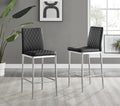 2X MILAN BLACK FAUX LEATHER COUNTER STOOLS BLACK