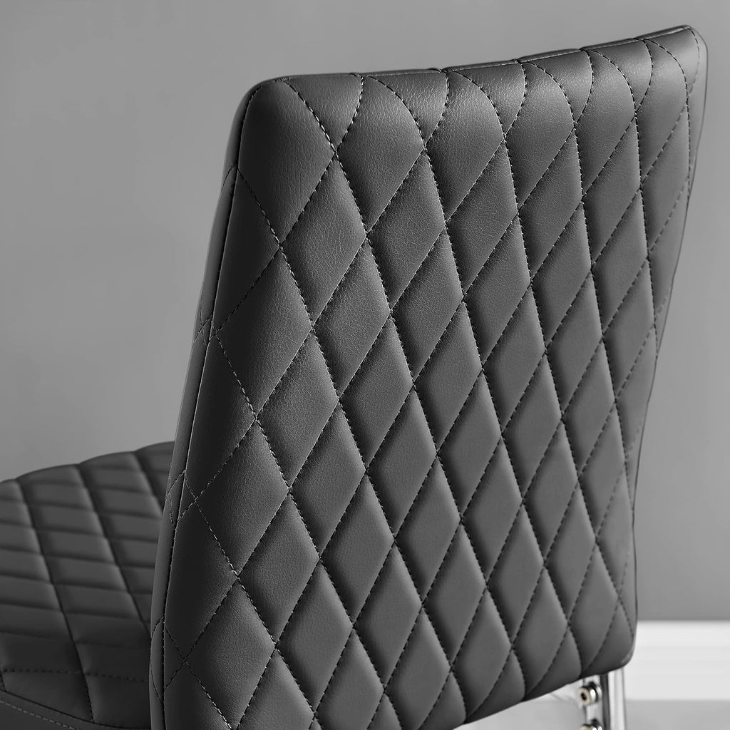 2X MILAN BLACK FAUX LEATHER COUNTER STOOLS BLACK
