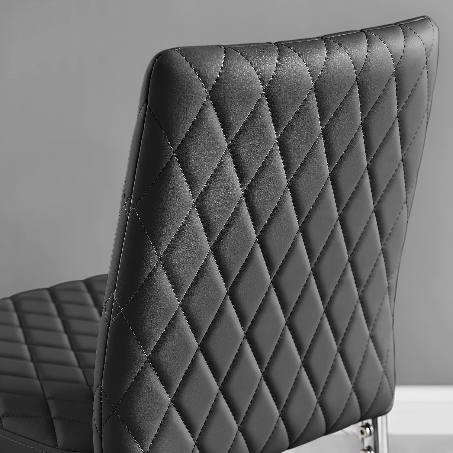 2X MILAN BLACK FAUX LEATHER COUNTER STOOLS BLACK