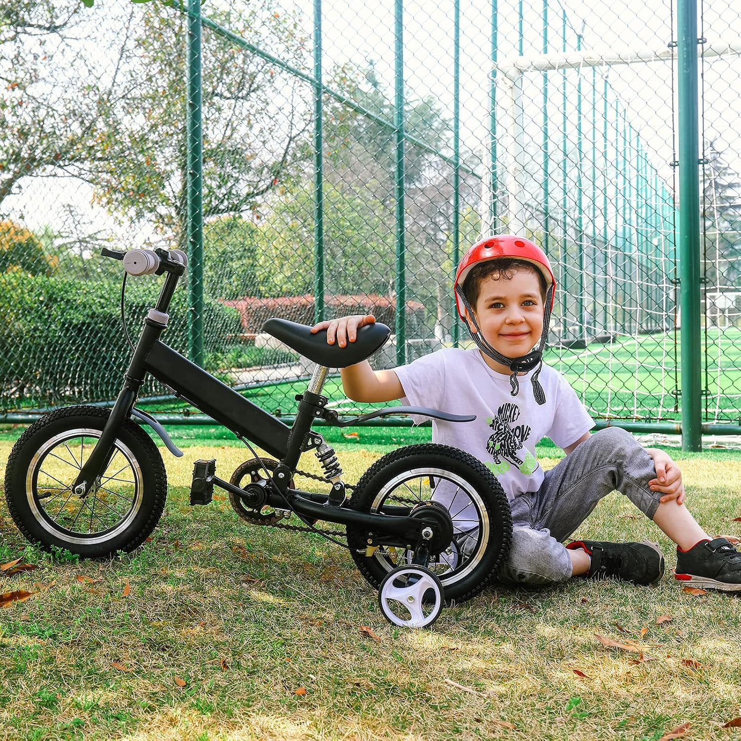 YBIKE 2 in 1 Balance Bike, 12 14 Inch Kids Bike, Suitable for 2-7 Years Old, Kids' Balance Bike with Pedal, Shock Absorber, Fenders, Brakes, 4 Colors Training Bike