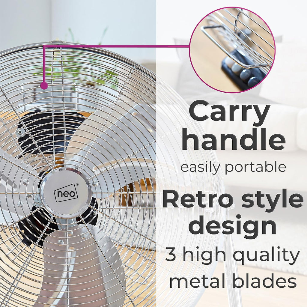 Neo High Velocity Quiet Portable Steel Metal Floor Standing Freestanding Industrial Gym Cooling Fan 3 Speeds