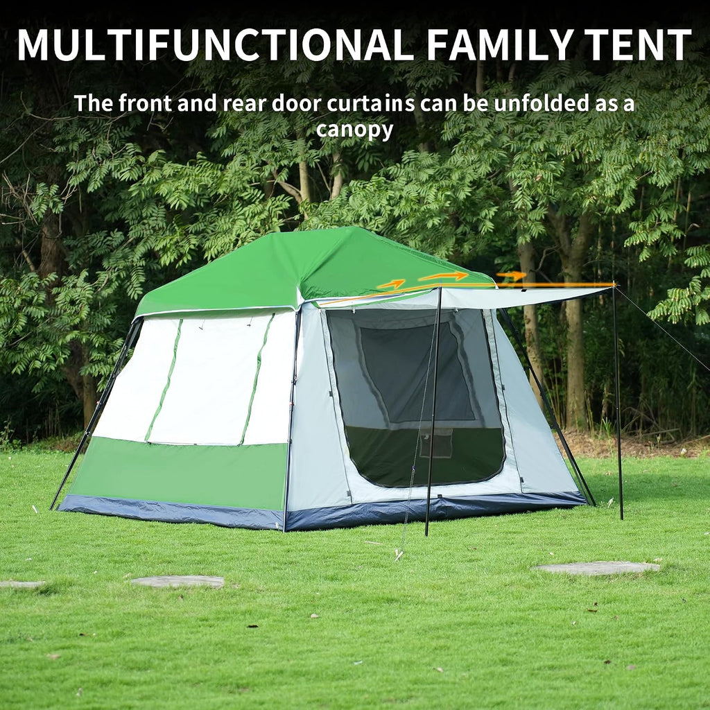 TENPLAY Pop Up Cabin 4 Person Tent, Instant 3 Min Setup, Family Camping Shelter with Rainfly, 210D Oxford Waterproof PU3000mm, 4-Season Portable with Carry Bag, for Travel,Picnic,Party, Outdoor